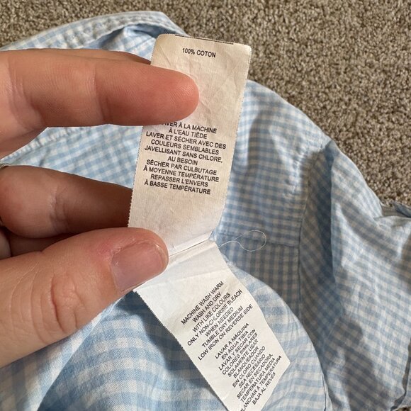 Joe Fresh Gingham Blue White Button Down Shirt Size 5T Boys Collared Shirt - Picture 9 of 9